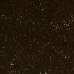 Dark brown quartz with espresso tones and gold veining. Dark brown quartz surface with deep espresso tones and subtle gold veining.