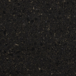 Blackwood quartz sample with dark tones and golden highlights in Winnetka Blackwood quartz surface sample with deep black background and subtle golden flecks in Winnetka