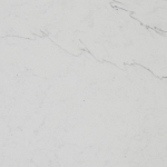 Sophisticated Calacatta Alto quartz slab featuring a clean white base accented by gentle grey veining, perfect for countertops and feature walls. Calacatta Alto quartz slab with subtle white background and soft grey veining
