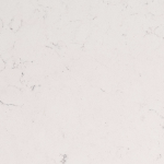 Carrara Marmi quartz slab featuring a gentle white base with subtle grey veining, ideal for refined countertops and backsplashes. Carrara Marmi quartz slab with creamy white background and soft grey veins