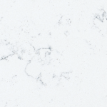 Fairy White quartz slab by MSI with soft gray veins Fairy White quartz slab with delicate gray veining on a pristine white background