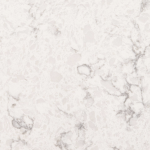 Refined Mara Blanca quartz slab featuring a creamy white base with gentle grey marbling, ideal for elegant countertops and backsplashes. Mara Blanca quartz slab with creamy white background and soft grey marbling