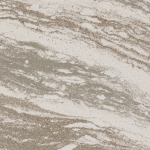 Oakmoor quartz slab featuring flowing taupe and beige streaks across a creamy white base in Burr Ridge Oakmoor quartz slab with flowing taupe and beige streaks across a creamy white base in Burr Ridge