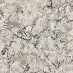 Praa Sands quartz slab featuring a sandy beige background and dramatic dark grey and taupe veining in Glen Ellyn Praa Sands quartz slab with a sandy beige background and dramatic dark grey and taupe veining in Glen Ellyn