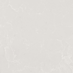 Elegant Perla White quartz slab featuring a gentle white base accented by delicate grey speckles, suitable for countertops and backsplashes. Perla White quartz slab with soft white background and subtle grey speckles